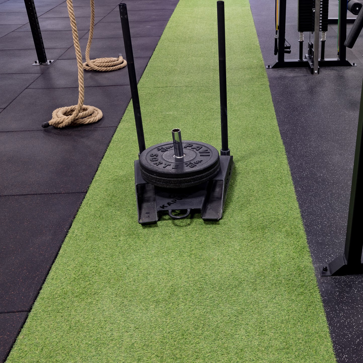 Gummirulle med kunstgræs